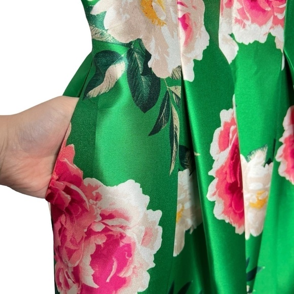 Eliza J Fit and Flare Floral Dress Green Size 6 NEW - Picture 10 of 14